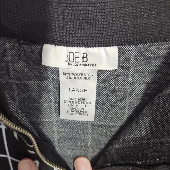 Joe B Black & White Checkered A-Line Elastic Waist Mini Skirt Size Large - Picture 4 of 4